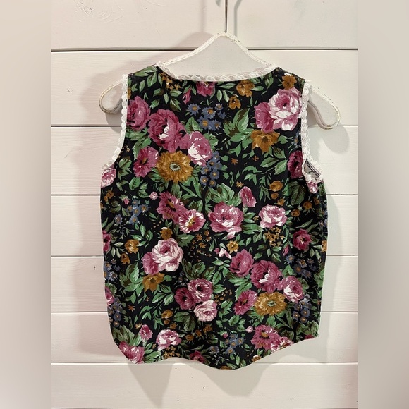 JESSICA SPORT vintage floral sleeveless top - L - Picture 6 of 8